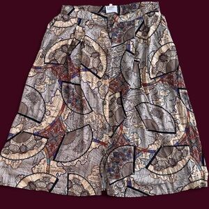 The Villager Vintage Globe and Fan Women's Skirt